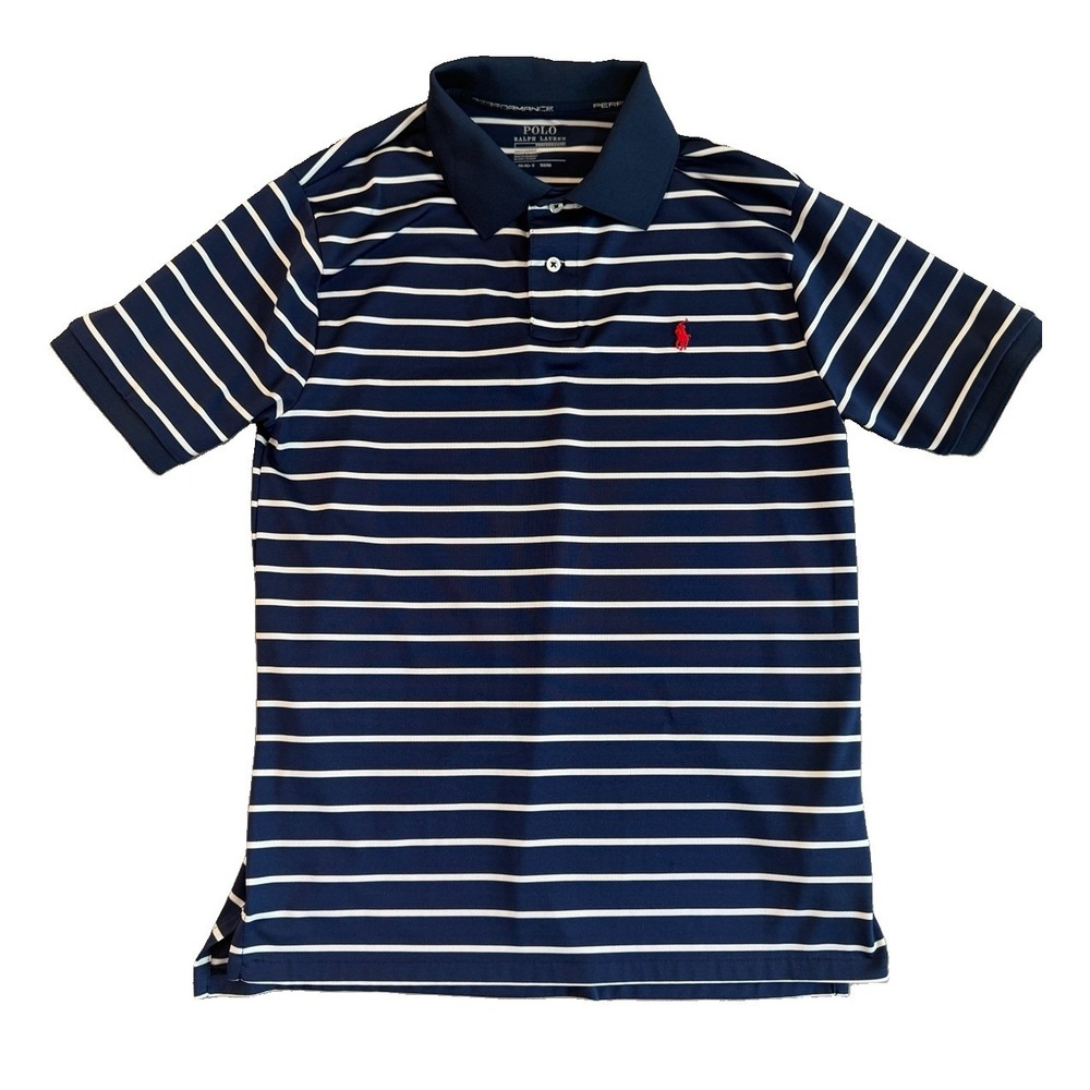 Polo Ralph Lauren Performance Striped Stretch Golf Shirt Boy's Large 14-16